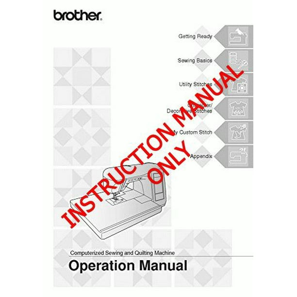 Brother QC1000 Sewing Machine Quilting Owners Instruction Manual