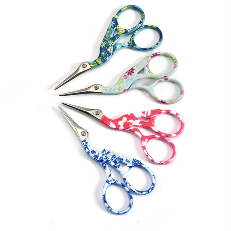 4 Pieces Stork Bird Scissors Embroidery Scissors 3.7 inch Stainless Steel Tip Classic Stork Scissors Sewing Dressmaker Scissors Shears for Sewing
