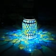 thumbnail image 1 of Lámpara solar de mosaico de araña para exteriores, lámpara de mesa solar y lámpara de vidrio de mosaico azul fresco, lámpara de noche solar impermeable para exteriores, decoración de patio de jardín JAMW Sencillez, 1 of 5