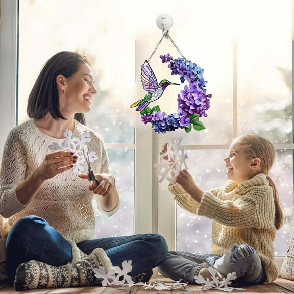 Diamond Pendant Ornament Sun Catchers for Windows Cute Hanging Ornaments Diamond Art Painting Hanging Single Sided for Home Garden Wall Door Decor Indoor/Outdoor Sunlight Decor