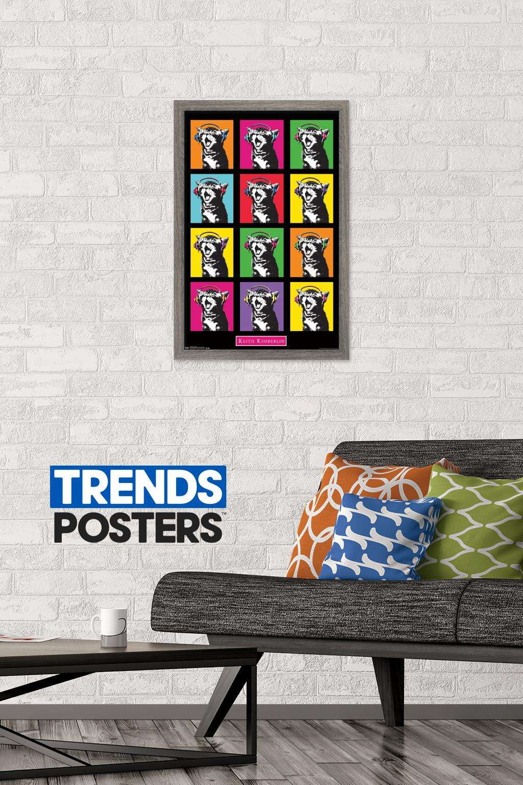 Keith Kimberlin - Kitten - Pop Grid Wall Poster, 14.725" x 22.375", Framed