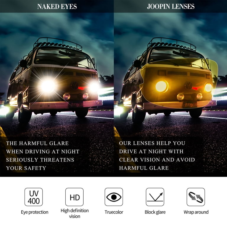 Joopin Night Driving Glasses, Yellow Wrap Around UV400 Lens photo 7