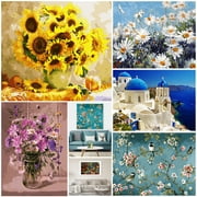 Painting by Numbers-DIY Oil Painting Paint by Number Kit Image Drawing On Canvas by Hand Coloring Arts Crafts-Frameless 16x20" Santorini