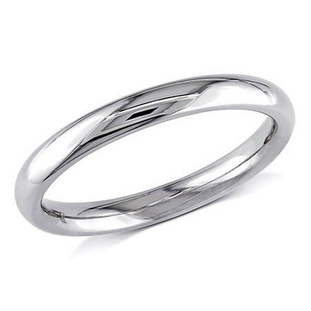 14k White Gold Thick Stackable High Polished Wedding Band