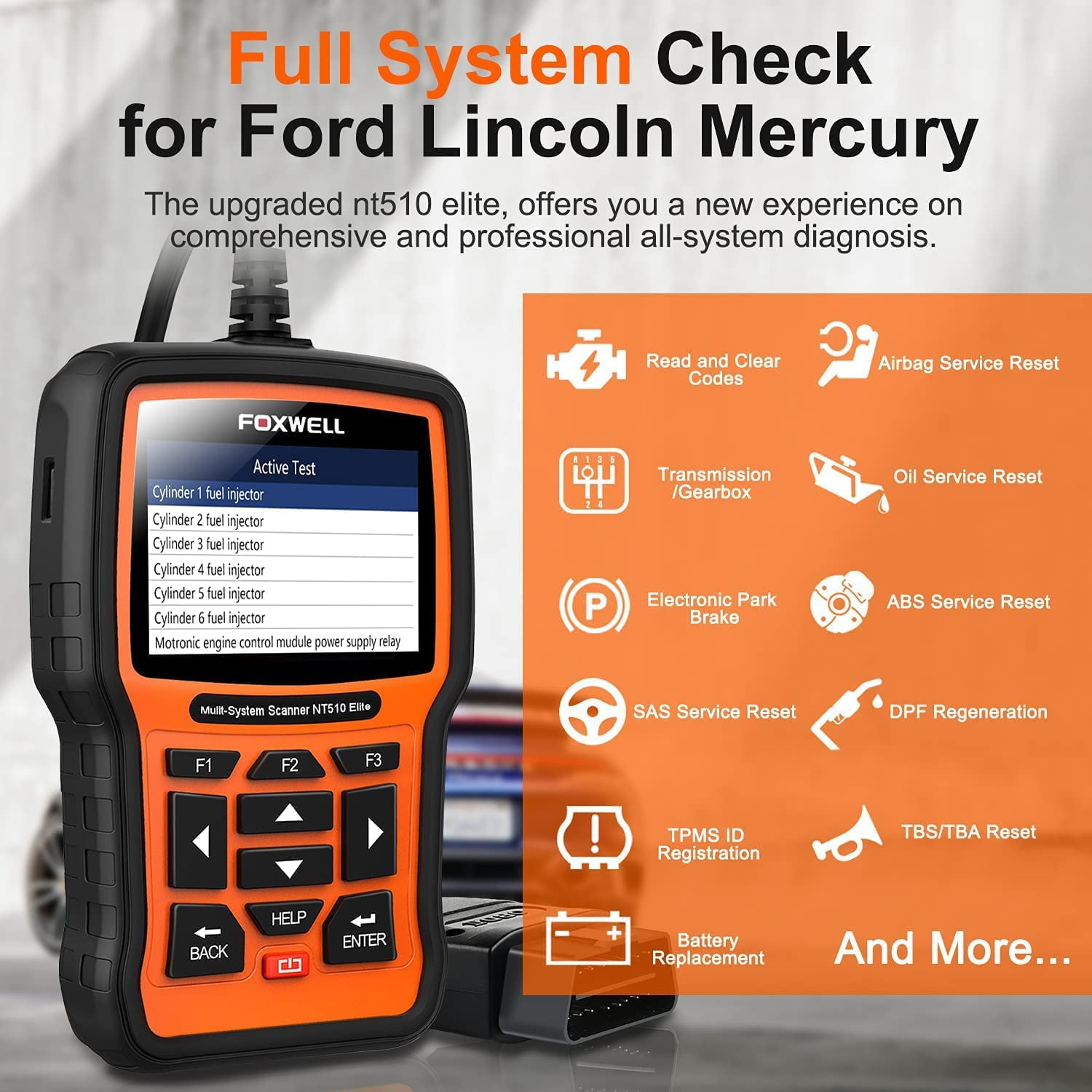 Foxwell NT510 Elite Scanner: All-System OBD2 Diagnostic Tool With Bidirectional Control And Lifetime Updates