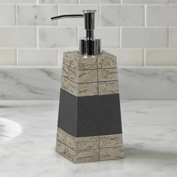 Cement Soap Dispenser Pump Bottle | Bathroom Vanity & Kitchen Sink,Holds Soap,Lotion & Sanitizer | Antique Stone
