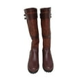 thumbnail image 5 of Fesfesfes Riding Boots For Women Winter Vintage Buckle Strap Cowboy Boots Slip On Retro Bppts Ladies Footwear Shoes US:6(37), 5 of 7