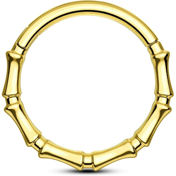 shiyou-Bamboo Septum Rings 16G Septum Jewelry 316L Stainless Steel Helix Daith Piercing Jewelry 8/10MM