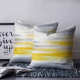 thumbnail image 3 of Yellow Grey Throw Pillow Covers, Soft Pillowcases with Invisible Zipper, Vintage Farmhouse Abstract Oil Painting Decorative Square Pillow Cushion Covers for Living Room Couch Sofa Bed 24x24 Inches, 3 of 8
