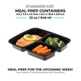 thumbnail image 3 of Freshware Meal Prep Containers [15 Pack] 3 Compartment with Lids, Food Containers, Lunch Box, Stackable, Bento Box, Microwave/Dishwasher Safe (32 oz), 3 of 8