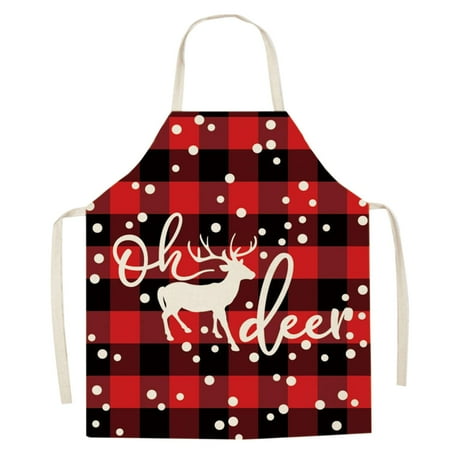 

Men s Aprons with Pockets Red Plaid Printing Christmas Kitchen Apron Merry Christmas Snowflake Apron Christmas Deer Snowflake Christmas Decorations Kitchen Adults Sleeveless Bib Danger Man Cooking