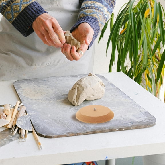 WHAMVOX Pottery Forming Molds Round Wooden Pottery Molds Base Handbuilding Clay Plate Ceramic Drape Molds for Pottery Accessories