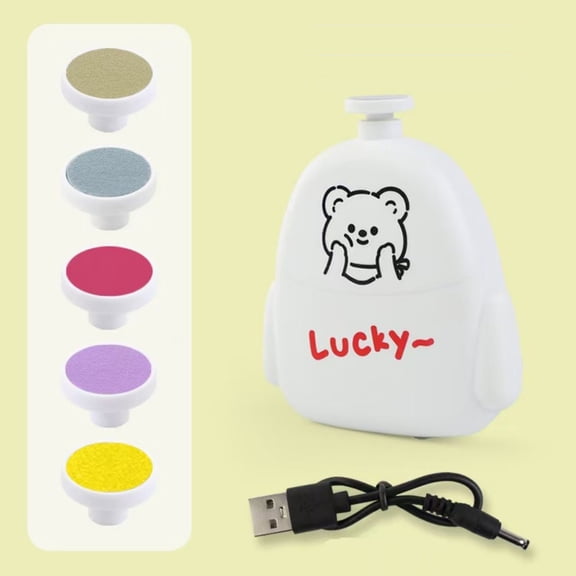 Electric Baby Nail File with 5 Grinding Heads, Gentle Nail Trimmer for Baby Care