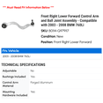 thumbnail image 2 of Front Right Lower Forward Control Arm and Ball Joint Assembly - Compatible with 2003 - 2008 BMW 760Li - Moog, 2 of 2