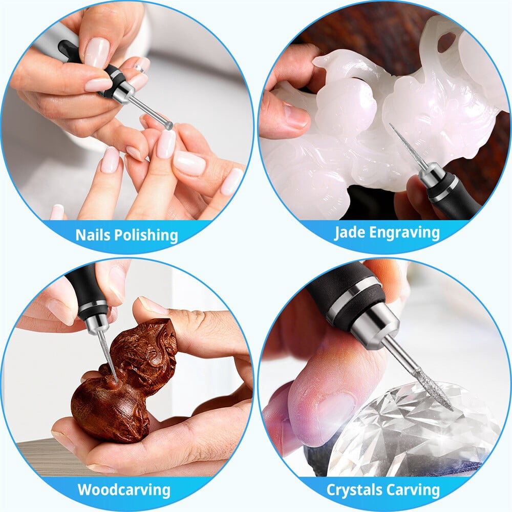Electric Engraving Pen with 37 Bits,3-Speed Adjust,USB Rechargeable,Rotary Tool for 60+ Surfaces - Mini Electric DIY Engraving Pen Kit Cordless Rotary Tools for Personalization & Gifts