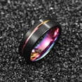thumbnail image 3 of 8mm Lasa Finish Plating Black Tungsten Wedding Ring Rainbow Inner, 3 of 5