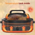 thumbnail image 2 of Sunvivi Asador eléctrico, horno asador eléctrico de 28 cuartos con tapa de vidrio, ideal para asar pavo con cubierta auto-bastante, bandeja desmontable, asas de tacto frío, gris, 2 of 5