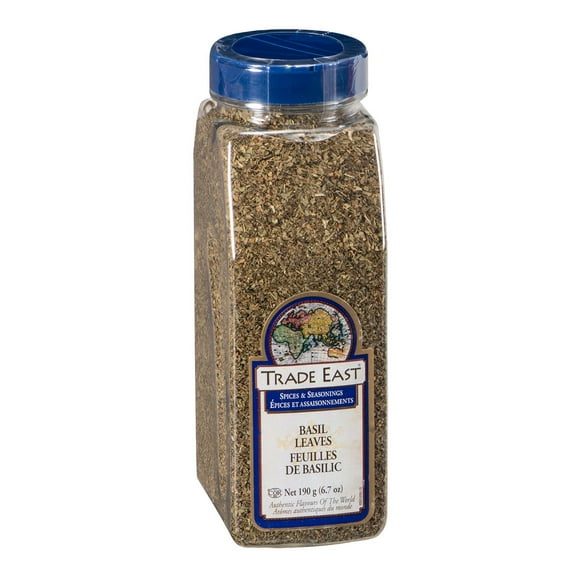 Trade East Sweet Basil Leaves, Herb, Shaker, Trans Fat Compliant | 190G/Unit, 12 Units/Case