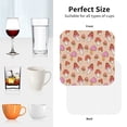 thumbnail image 6 of Picia 70s Mushroom Printed Leather Coasters for Drinks, 4" Drink Coasters Set of 4 for Tabletop Protection, Handmade Luxurious Home Décor and Housewarming Gift -Square, 6 of 6