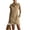 Khaki, variant on Women's Half-Zip Short Sleeve Summer Dress, Casual Loose Fit Solid Mini Shift Dress, Comfy Everyday Sun Dress