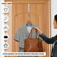 thumbnail image 4 of Grusce 3 Pack Collapsible Over The Door Hanger, Folding Hanging Coat Rack, Foldable Clothing Hanger Hook, Over Door Storage Hanger Space Saving Hanger for Clothes, Coats, Towels Bedroom Bathroom, 4 of 10