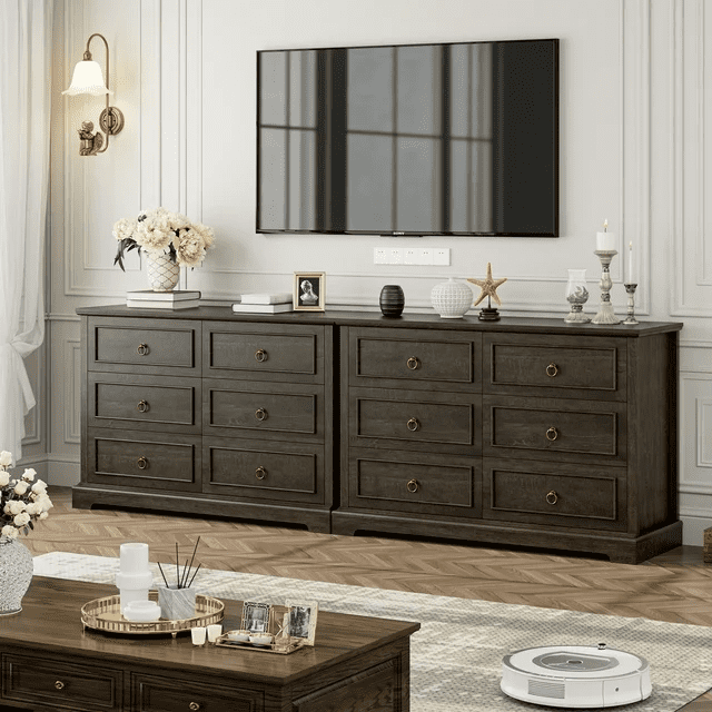 Brown dresser 2024 with white drawers