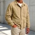 thumbnail image 2 of Turilly Plus Size Mens Cargo Utility Jacket Lapel Collar Full Zip Multi Pocket Work Coat for Fall Winter Outdoor, 2 of 6