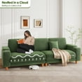 thumbnail image 6 of Patbrela 101" Oversized Corduroy Sofa with Storage, 24" Extra Deep Seat Couch, Comfy Upholstered with Cup Holder, 2 Pillows, Green, 6 of 11