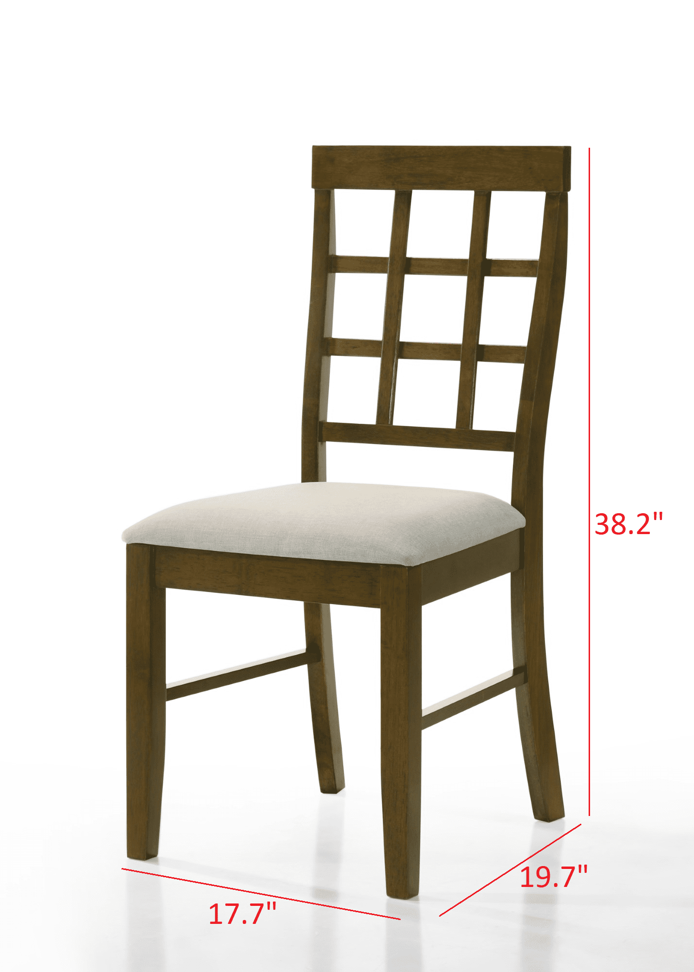 Home Design Troy Dining Chair (Set of 6), Brown/Warm Gray, Ladder-back design, Padded seat, Comfortable seating, Sturdy frame, Modern style, Durable construction