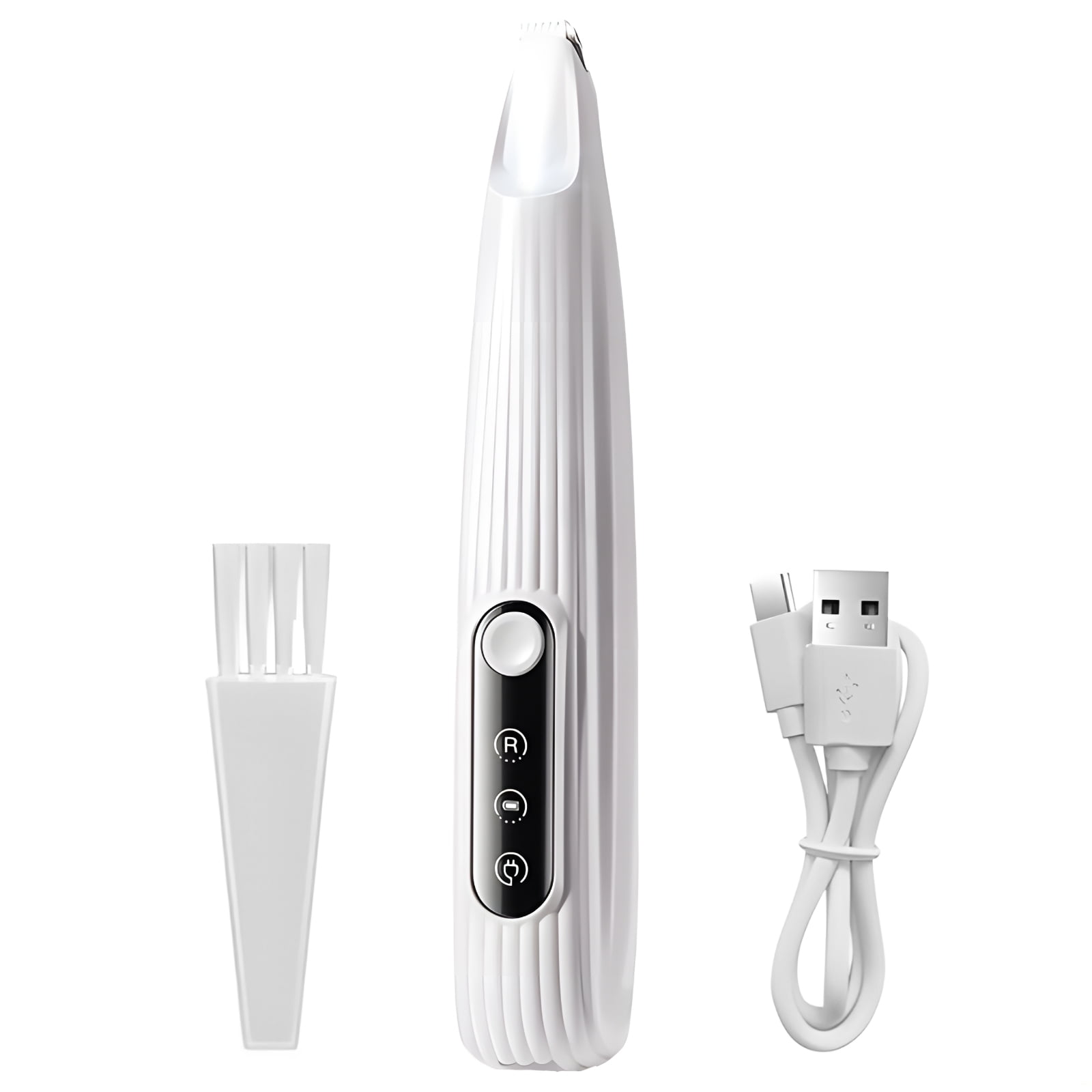 Dog Paw Trimmer Rechargeable Pet Hair Clippers for Dogs and Cats Low Noise Grooming Tool with LED Light Waterproof Precision Blades for Footpad Hair Cutting