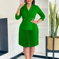 thumbnail image 2 of Women's Blazer Dress Office Midi Length Pleated Dresses Casual Office Work Dress, 2 of 3