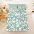 thumbnail image 5 of Erosebridal Natural Botanical Leaves Queen Sheet Sets,Beige Green Bed Set For Teens 4 Pieces, 5 of 6