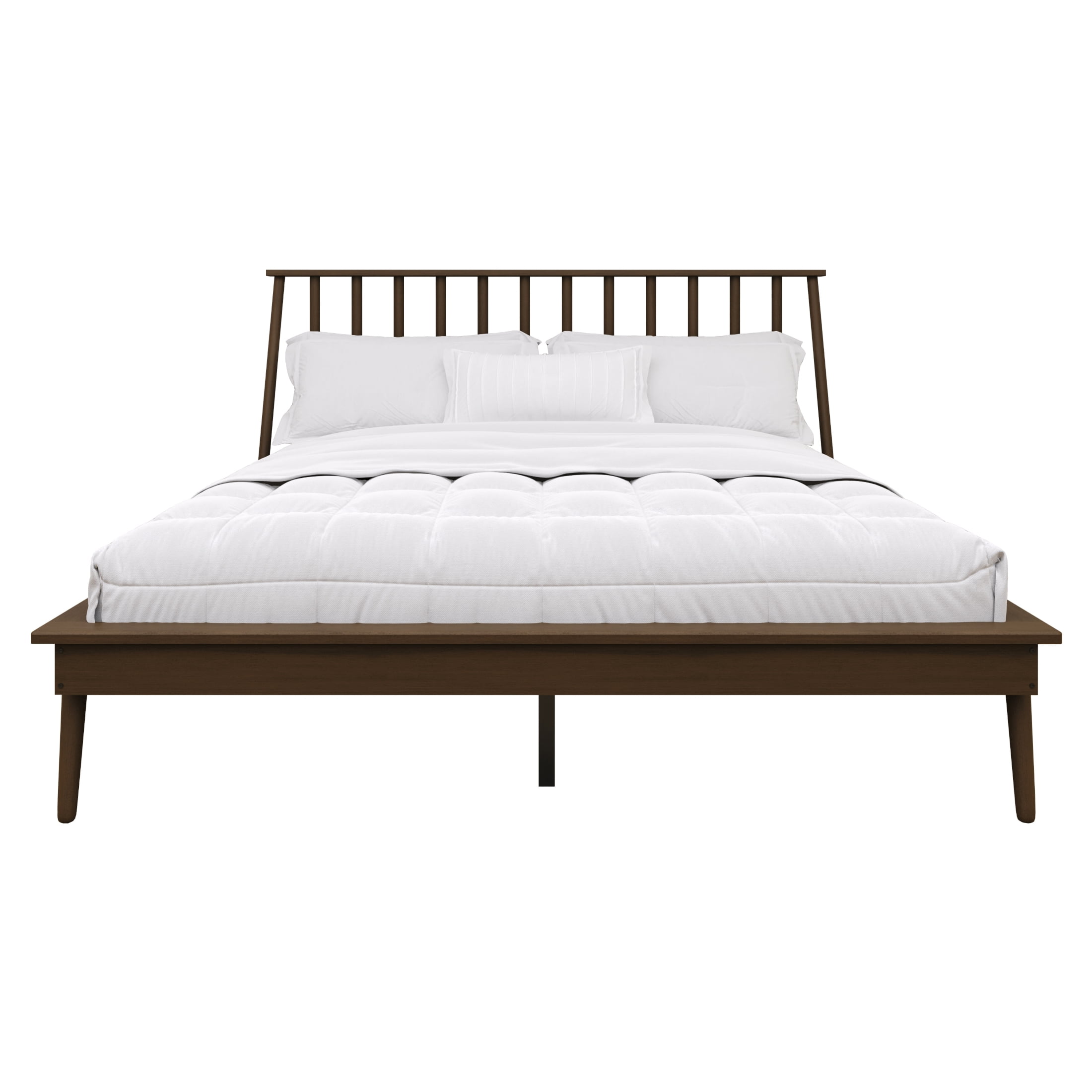 Castle Place Vintage Spindle Wooden Full Platform Bed, Walnut