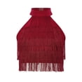 thumbnail image 5 of TSSOE Girls Modern Jazz Dance Outfits Tiered Tassels Latin Cha Cha Salsa Dance Crop Top with Pants Set for Competitions Burgundy 6, 5 of 7