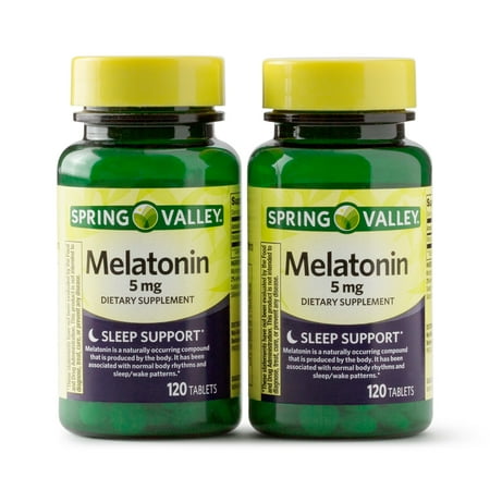 Spring Valley Melatonin Tablets, 5 mg, 120 Ct, 2 (Best Source Of Melatonin)