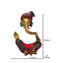 Brass Ganesha Statue, 25 cm Ganesh idol, Brass Ganesha figure, Ganpati Figurines, Abstract Ganesha for Home, Decor, Office, corner, gifts.