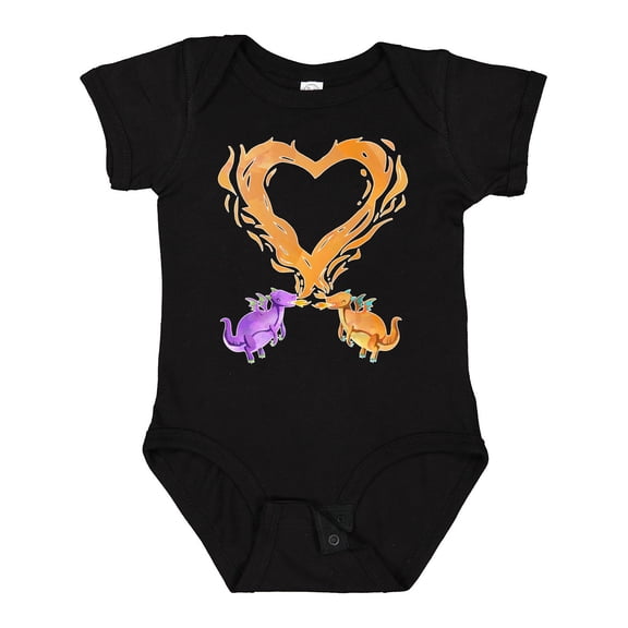 Inktastic Fire Heart Dragons Boys or Girls Baby Bodysuit