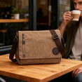 thumbnail image 2 of Classic Messenger For Canvas Shoulder Daily Commuting Travelling College Flip Lid Design + Large Opening For Easy To Items At All Drawstring Backpack Draw Bag Sneaker Bag for Travel Mens Shoe Bag, 2 of 4