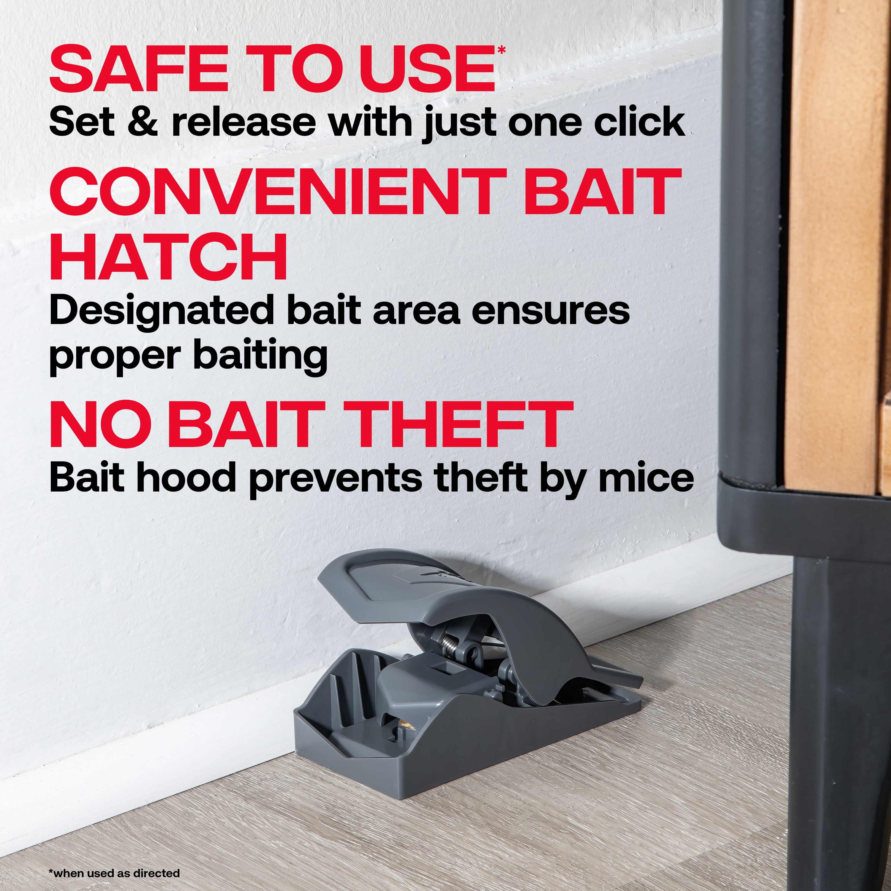 Victor Safe-Set Mouse Trap, 2 Pack with Refillable Bait Cup