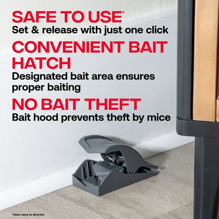 Victor Safe-Set Mouse Trap, 2 Pack with Refillable Bait Cup
