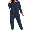 thumbnail image 4 of POROPL Women's Plus Size Pajamas,Long Sleeve Tops and Jogger Pants Sleepwear Loungewear Sizes XL-5X, 4 of 6