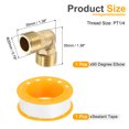 thumbnail image 2 of 1 Pack 90 Degree Elbow, 1/2 Inch Male x 1/2 Inch Male Brass Right Angle Pipe Fitting, Connector for Fluid Gas Fuel Oil Pipe, 35x35mm, 2 of 6