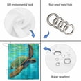 thumbnail image 3 of Sea Turtle Coastal Shower Curtain Set - Extra Long 72" x 96" Washable Bathtub Curtain with 12 Hooks, Teal Green Beach Nautical Waterproof Fabric Stall Shower Curtains for Bathroom/Bathtub Décor, 3 of 6