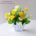 thumbnail image 2 of Simulación de flores falsas de plástico para escritorio, simulación de plantas verdes, plantas en maceta, adornos pequeños para el hogar, sala de estar, cerca de rosas, juego de flores, 2 of 5