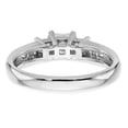 thumbnail image 5 of Solid 14K White Gold Three Stone Diamond Side-Stones with CZ Cubic Zirconia Center Stone Engagement Ring Size 7.5, 5 of 8