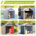 thumbnail image 4 of 6x6 FT Multi-Use Storage Shed Tent - Waterproof UV Protected Carport Canopy for Bikes, Garden Tools & Vehicles - Heavy Duty Outdoor Shelter with Silver Coated Fabric Cover, 4 of 8