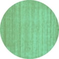 thumbnail image 1 of Ahgly Company Machine Washable Indoor Round Abstract Turquoise Blue Contemporary Area Rugs, 3' Round, 1 of 4