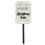 Holiday Time Farm Fresh Christmas Trees Yard Stake Sign, 26"