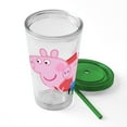 thumbnail image 5 of CafePress - Peppa Pig: Learning To Crawl - 16 Ounce Classic Clear Insulated Double Wall Tumbler Cup with Lid Straw , Reusable, 5 of 5