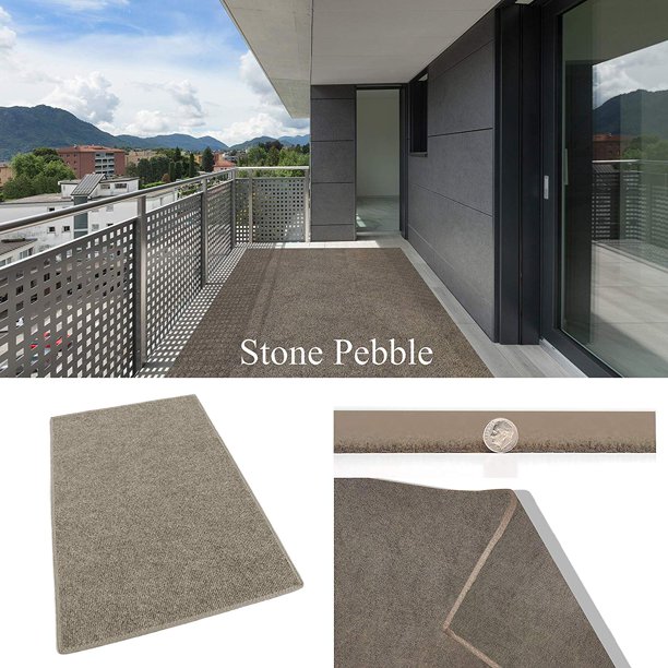 3x5' Stone Pebble Indoor / Outdoor Area Rugs, Runners and Mats. Thin